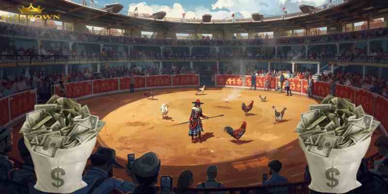 Below is a typical cockfighting arena where professional matches are organized and broadcast online.